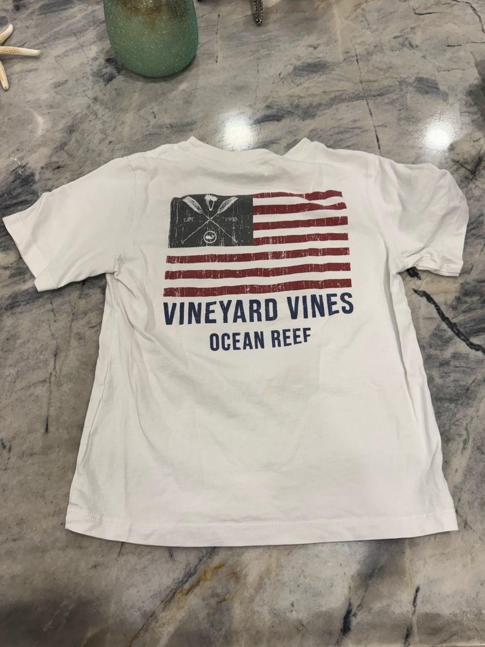 Vineyard Vines ocean reef White Pocket Tee